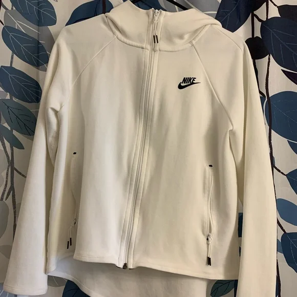 Nike Tech White Full Zip Jacket Hooded - Picture 3 of 6